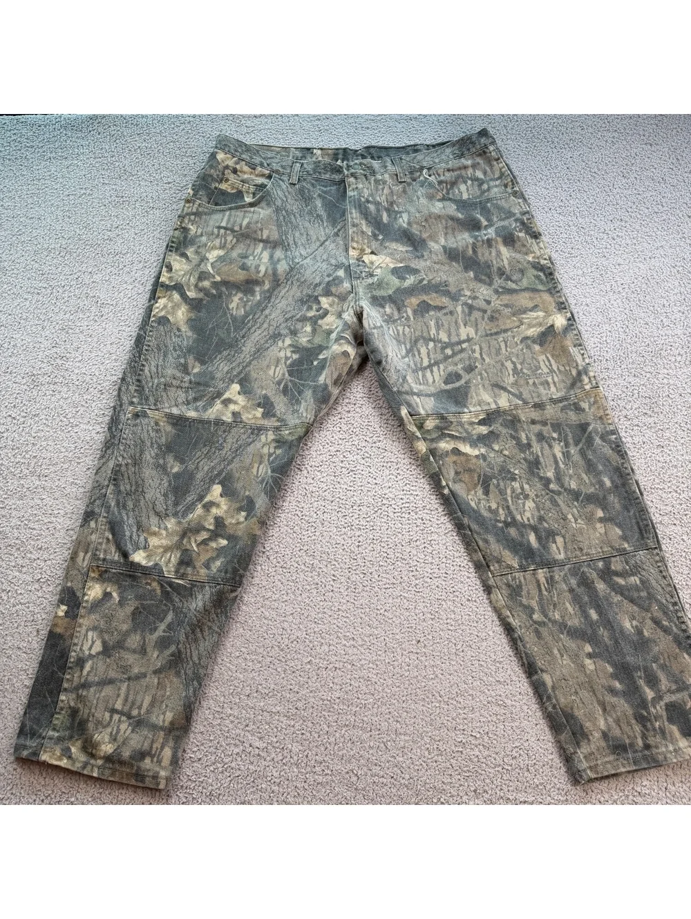 Wrangler Camo Double Knee Jeans Men’s 42x30 Realtree Hunting Work Pants 97GR1CM